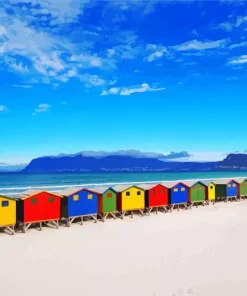 St James Beach Huts Diamond Painting