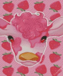 Strawberry Cow Face Diamond Painting