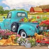 Abstract Truck Flower With Dogs Diamond Painting