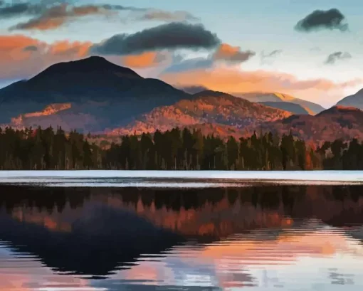 Adirondack Mountains Landscape Diamond Painting