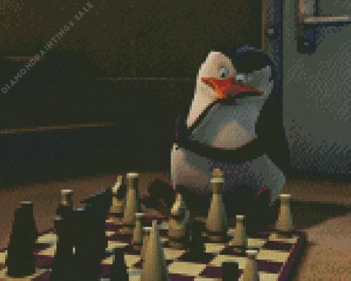 Bird Playing Chess Diamond Painting
