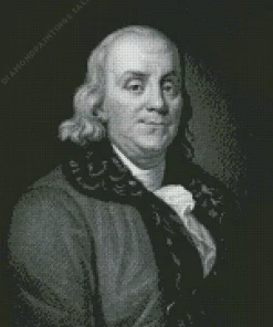 Black And White Ben Franklin Diamond Painting