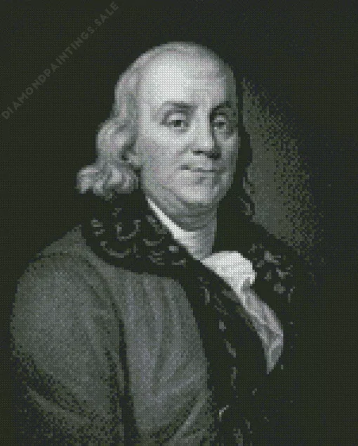 Black And White Ben Franklin Diamond Painting