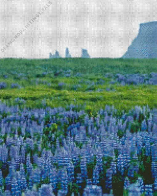 Blue Lupines Field Diamond Painting