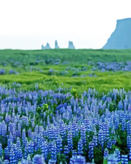 Blue Lupines Field Diamond Painting