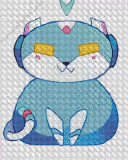 Cute Blue Lion Voltron Art Diamond Painting