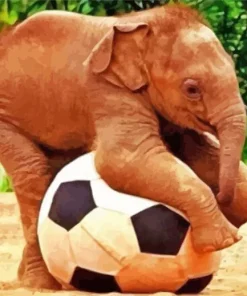 Elephant Animal Playing Sports Diamond Painting