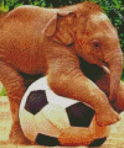 Elephant Animal Playing Sports Diamond Painting