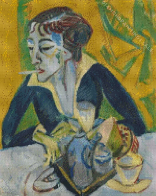 Erna With Cigarette by Ernst Ludwig Kirchner Diamond Painting