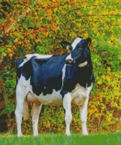 Holstein Cow With Autumn Tree Diamond Painting