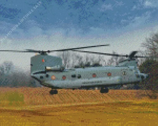 Indian Air Force Chinook Helicopter Diamond Painting
