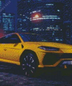 Lambo Urus City Night View Diamond Painting