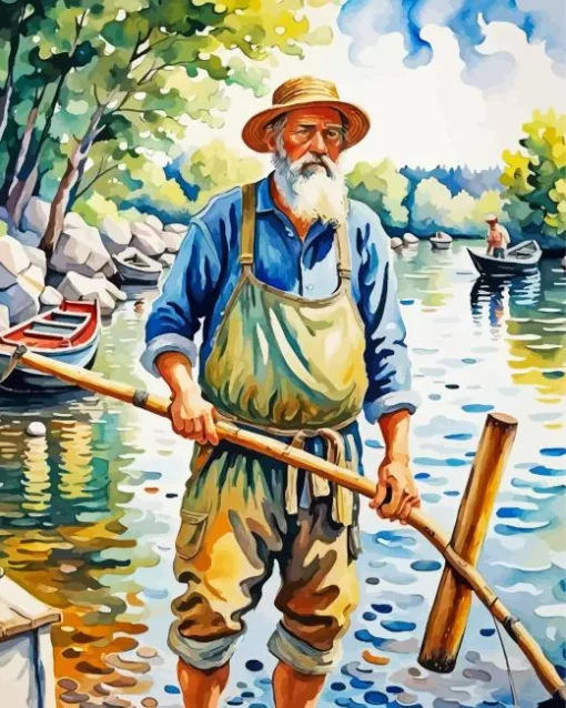 Old Fisherman Diamond Painting