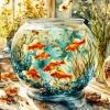 Orange Fish Bowl Diamond Painting