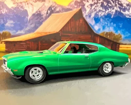 1970 Green Buick Car Diamond Painting