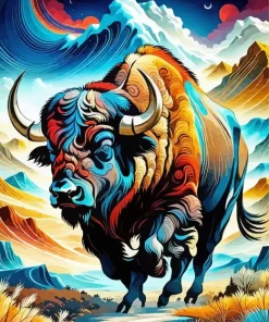 Abstract Buffalo Art Diamond Painting