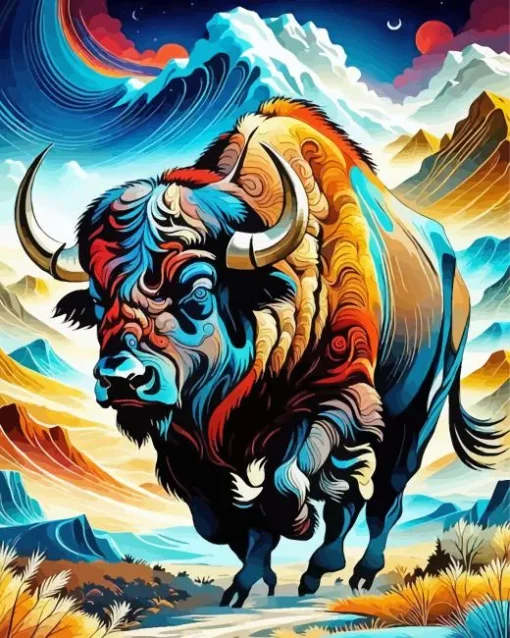 Abstract Buffalo Art Diamond Painting