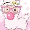 Alpaca Bubble Gum Diamond Painting