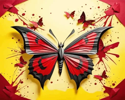 Black And Red Butterfly Art Diamond Painting