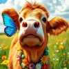 Blue Butterfly Cow Diamond Painting