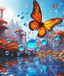 Bubbles Butterfly Diamond Painting