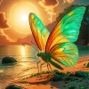 Butterfly At Sunset Diamond Painting