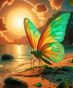 Butterfly At Sunset Diamond Painting