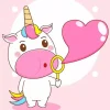 Cartoon Unicorn Blowing Bubbles Diamond Painting