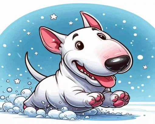 Cartoon Bull Terrier Puppy Diamond Painting