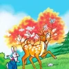 Cartoon Bunny And Deer Diamond Painting