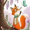 Cartoon Butterfly And Fox Diamond Painting