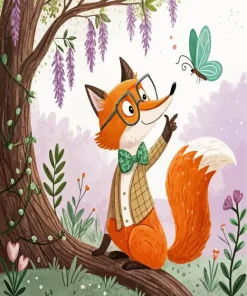 Cartoon Butterfly And Fox Diamond Painting