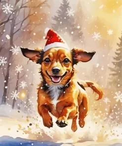 Christmas Brown Chiweenie Diamond Painting