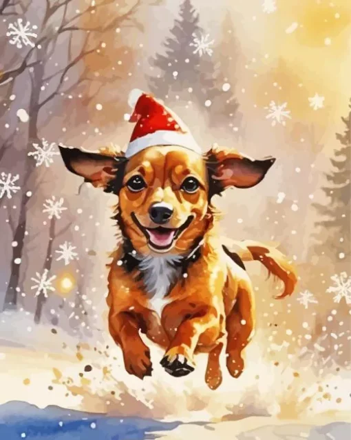 Christmas Brown Chiweenie Diamond Painting