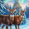 Christmas Buck And Doe Diamond Painting