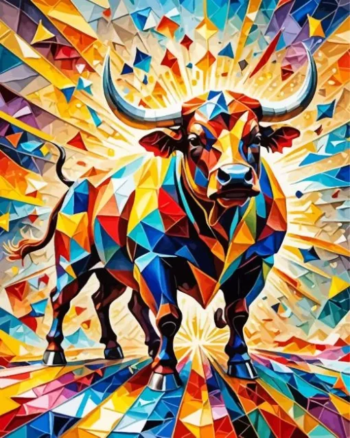 Colorful Abstract Bull Diamond Painting
