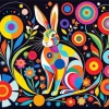 Colorful Abstract Bunny Art Diamond Painting