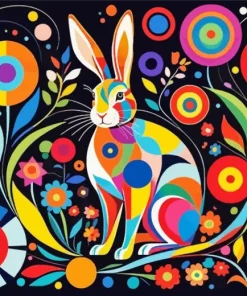 Colorful Abstract Bunny Art Diamond Painting