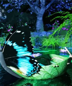Fantasy Butterfly Boat Diamond Painting