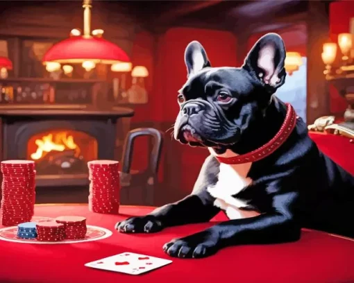 French Bulldog Playing Poker Diamond Painting
