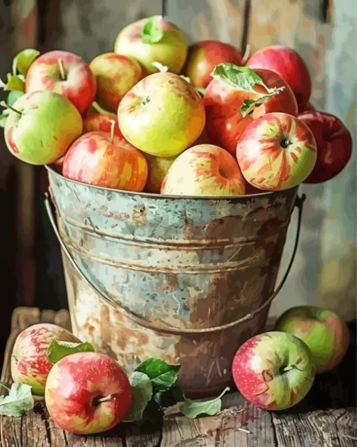 Fresh Apples Bucket Diamond Painting