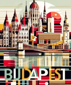 Illustration Budapest Poster Diamond Painting