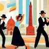 Illustration Buenos Aires Tango Dancers Diamond Painting