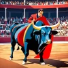 Illustration Bull And Matador Diamond Painting