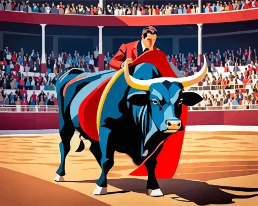 Illustration Bull And Matador Diamond Painting