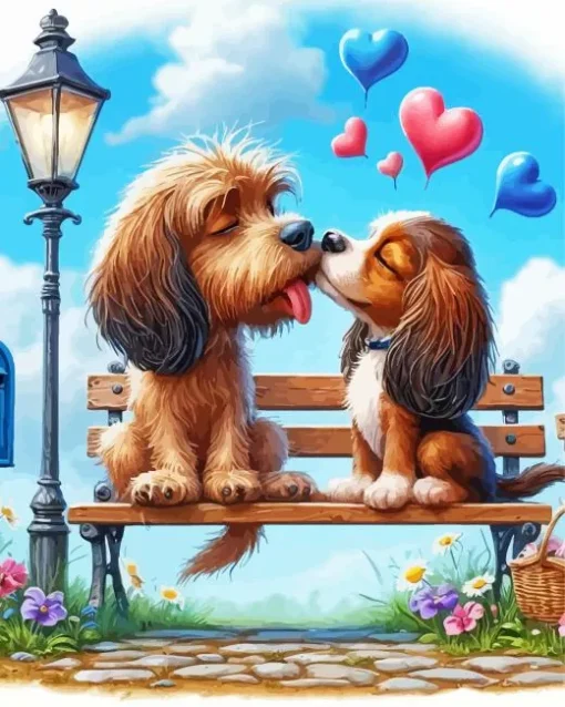 Lovely Brown Puppies Diamond Painting