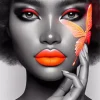 Orange Butterfly On Cheek Diamond Painting