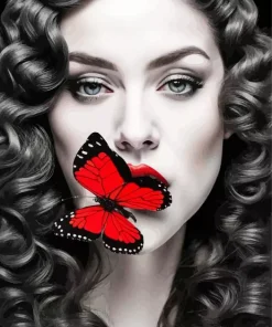 Red Butterfly On Lips Diamond Painting