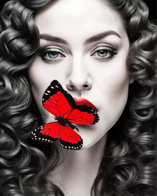 Red Butterfly On Lips Diamond Painting