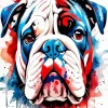 Splatter Bulldog Face Diamond Painting